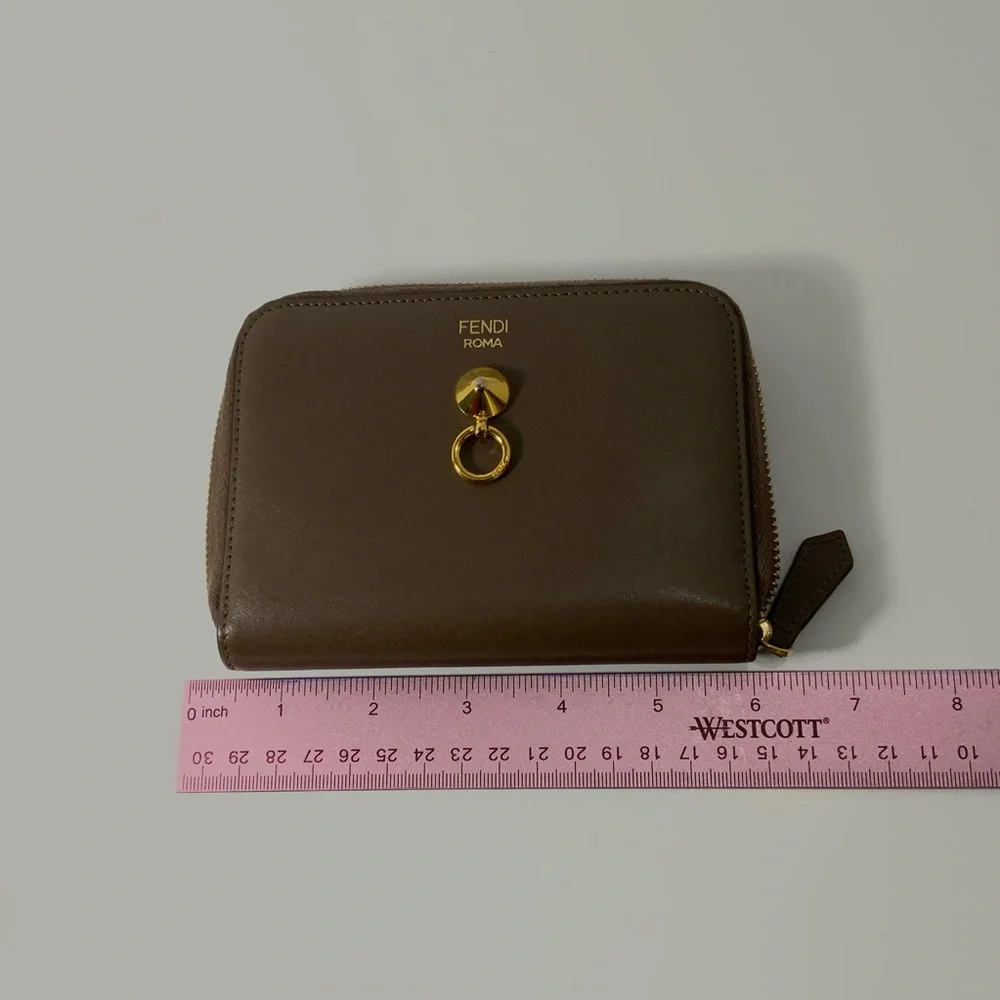 FENDI Bifold Wallet Visor Way Leather Brown Women's 8M0401-6GM